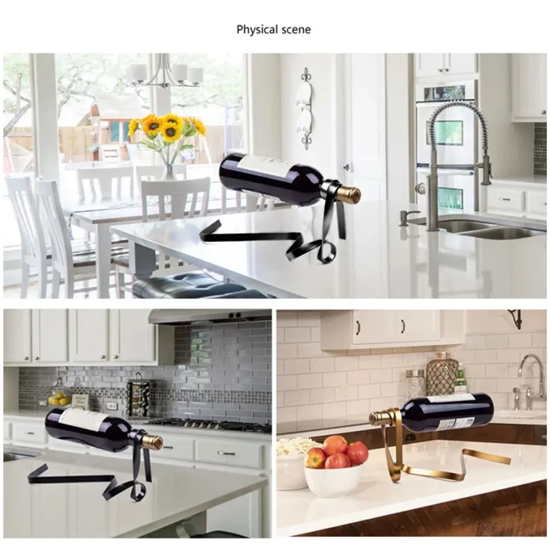 Wall Wine Rack Iron Wine Bottle Holder Iron Suspended Rack Bar Cabinet Home Red