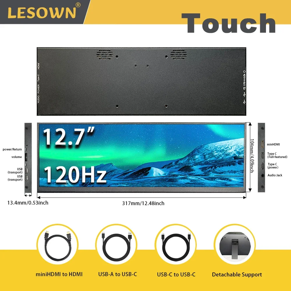 LESOWN شريط طويل 12.7 12.6 بوصة شاشة 120 هرتز 2880...