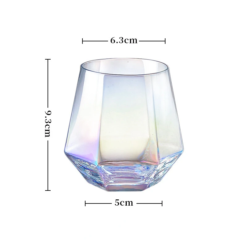 300ml Glass Hexagonal Transparent Water Glass Milk Juice Beverage Cup Foreign Wine Cup for Kitchen Home Cups Mug