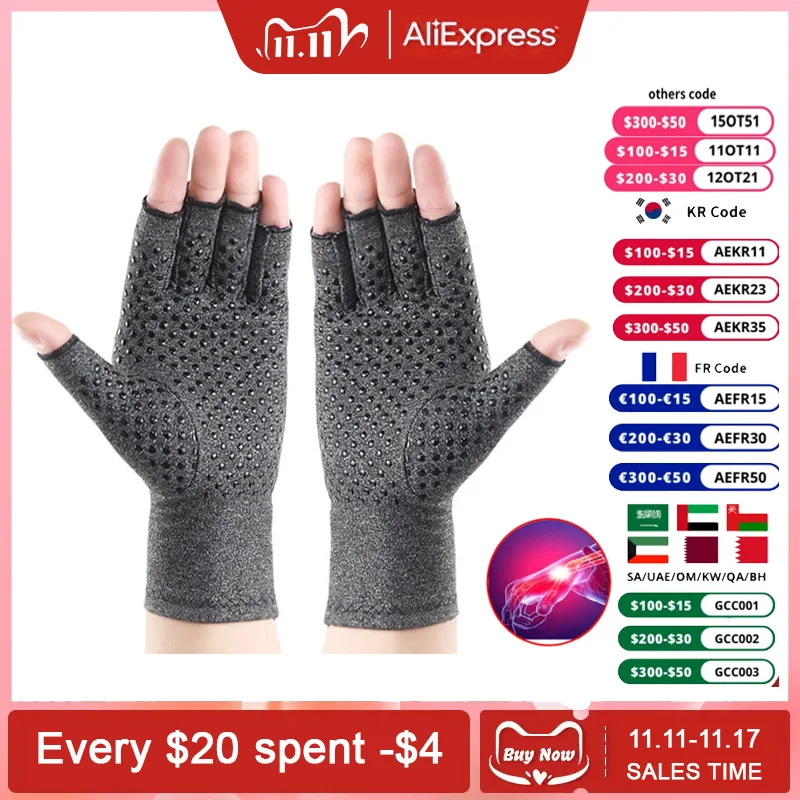 

New Compression Arthritis Gloves Wrist Support Joint Pain Relief Hand Brace Women Men Therapy Wristband Compression Gloves 2023
