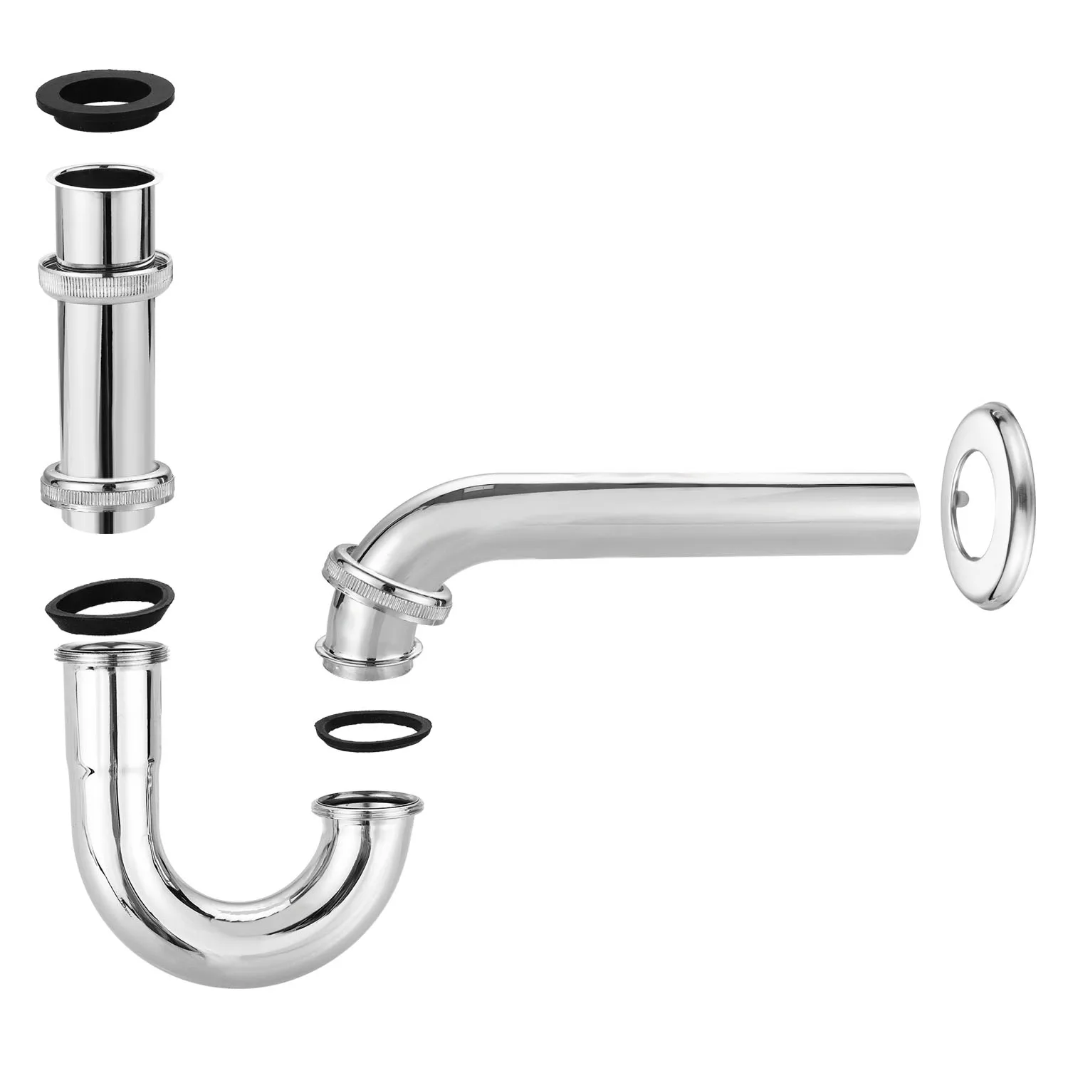 1pc Stainless Steel Waste Drain Valve Siphon 32mm Anti-odor Water Trap For Faucet Sink Drainer Drain Valve Sewer Pipe