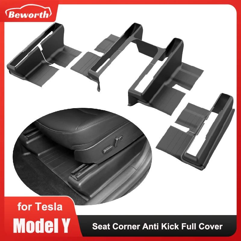 Tapones De Protección Para Riel Del Asiento Trasero Tesla Model 3/Y - Set De 4, Antigolpes, Goma Suave TPE