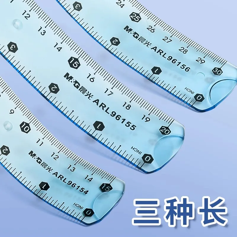 Transparent Soft Ruler 15/20/30 cm Folding Straight Ruler For Primary School Students M&G