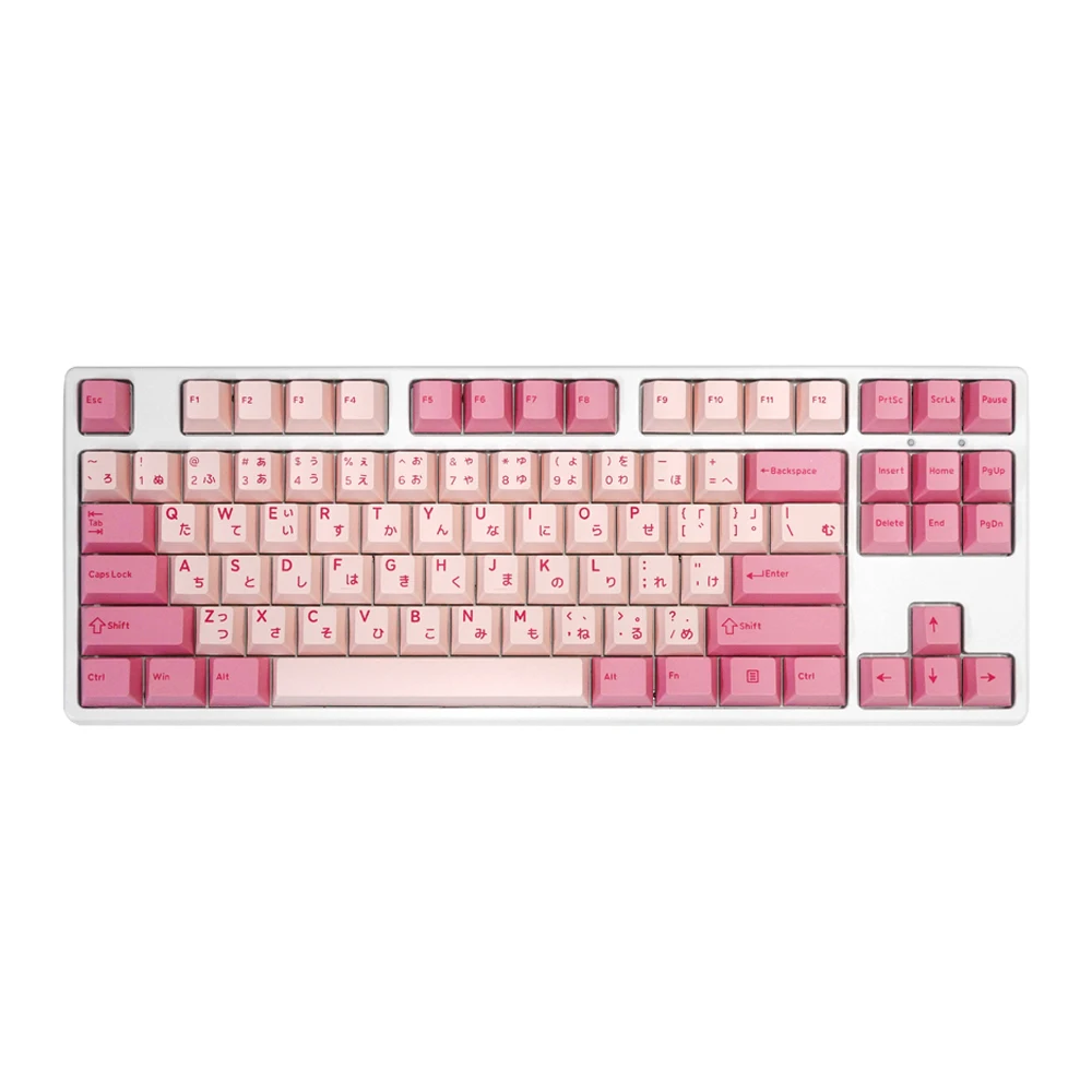 

Ghost Judges GJ Sakura Matsuri Hirigana JP Cherry PBT Doubleshot keycap for mx keyboard 60 65 87 104 xd64 xd68 bm60 bm65 Pink