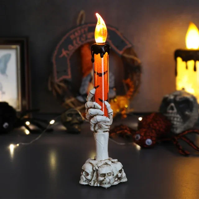 thumbnail image 1 of Halloween Party Decoration Led Candlelight Skeleton Ghost Hand Smokeless Light Terror Props Ghost House Bar Decoration Supplies, 1 of 4
