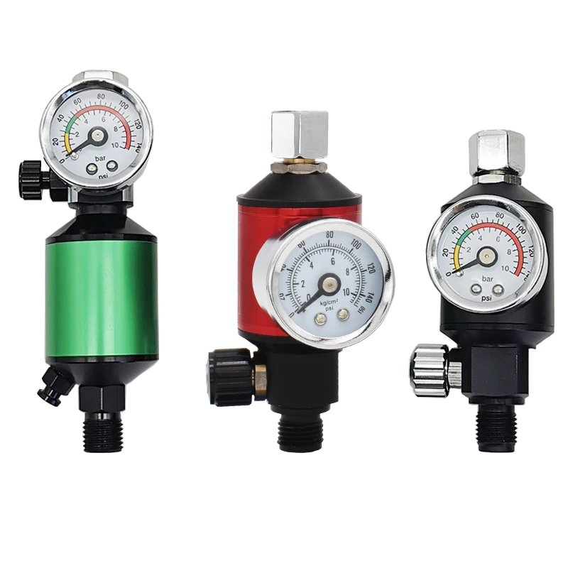 Spray Gun Pressure Regulator Spray Gun Air Regulator with Air Filter Oil-Water Separator Pneumatic Paint Gun Pressure Regulator Gauge Filter