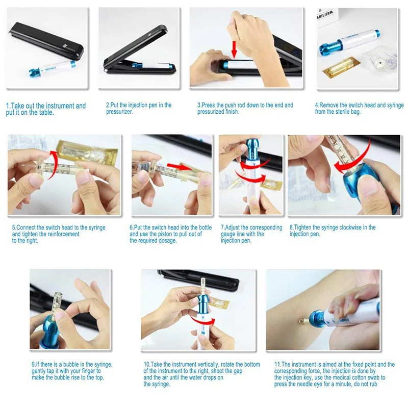 0.3/0.5ML 2in1 Hyaluronic Acid Pen Hyaluronic Needle-free Atomization Wrinkle Anti-Aging Beauty Skin Rejuvenation Skin Care Tool