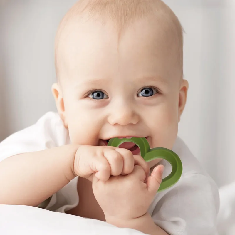 TYRY.HU 1PCS Silicone Teether Baby Toys Heart Shape Teether Rodent Gum Pain Relief Teething Toy Kids Sensory Educational 4