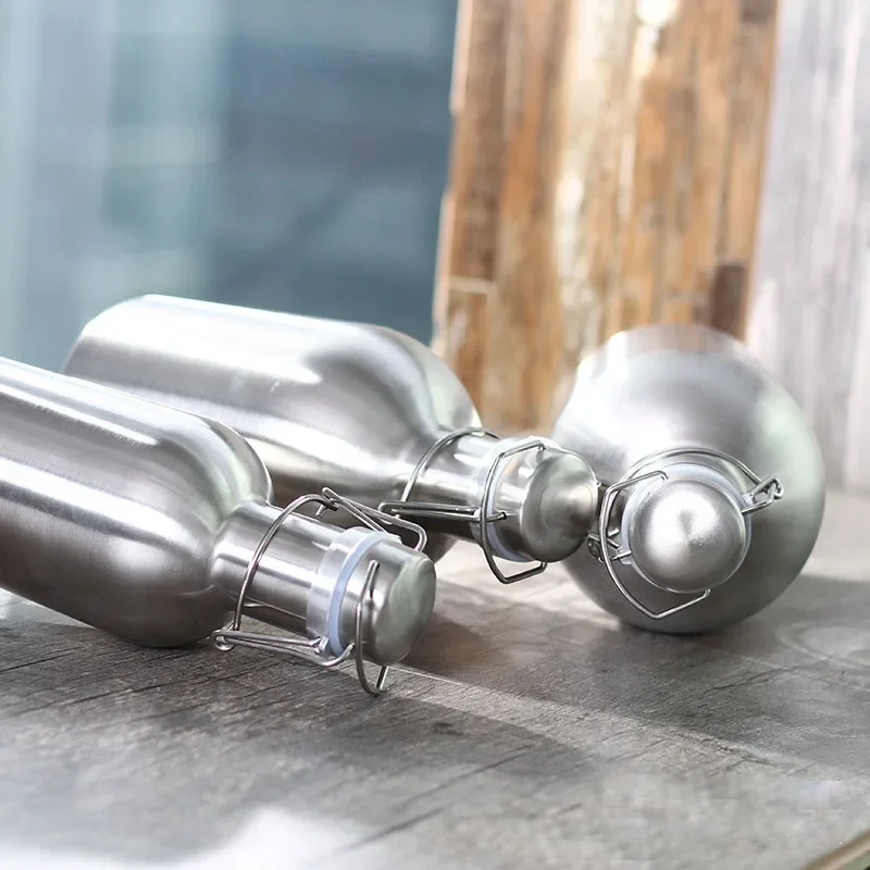 YOMDID Healthy Beer Barrel Bottles Stainless Steel Wine Bottle Cooler Double Wall Drink Chiller Creative Wine Jugs gourde inox