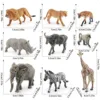 9Pcs Simulated South African Animals Zebra Lion Giraffe Lioness White Rhino African Elephant Model Toy Ornaments 5