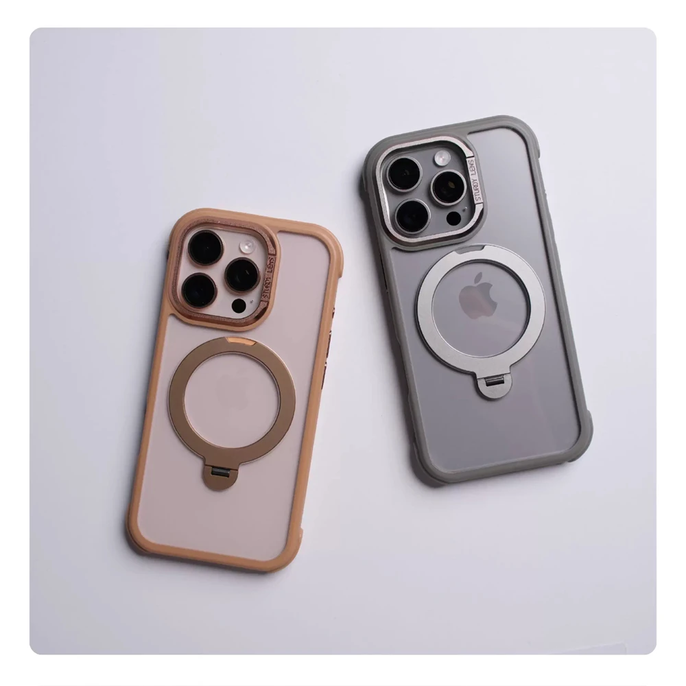 360 ° Magnetischer drehbarer Halter, stoßfeste Hülle für iPhone 17 16 Pro Max 15 14 13, transparent, für MagSafe Wireless Charge Cover – Detail 2