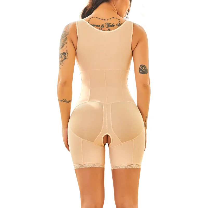 Tummy Control Butt Lifter Shapewear For Women Thigh Slimmer Bodysuit Corset Zipper Control Abdomen Hip-Lifting Body Shaper