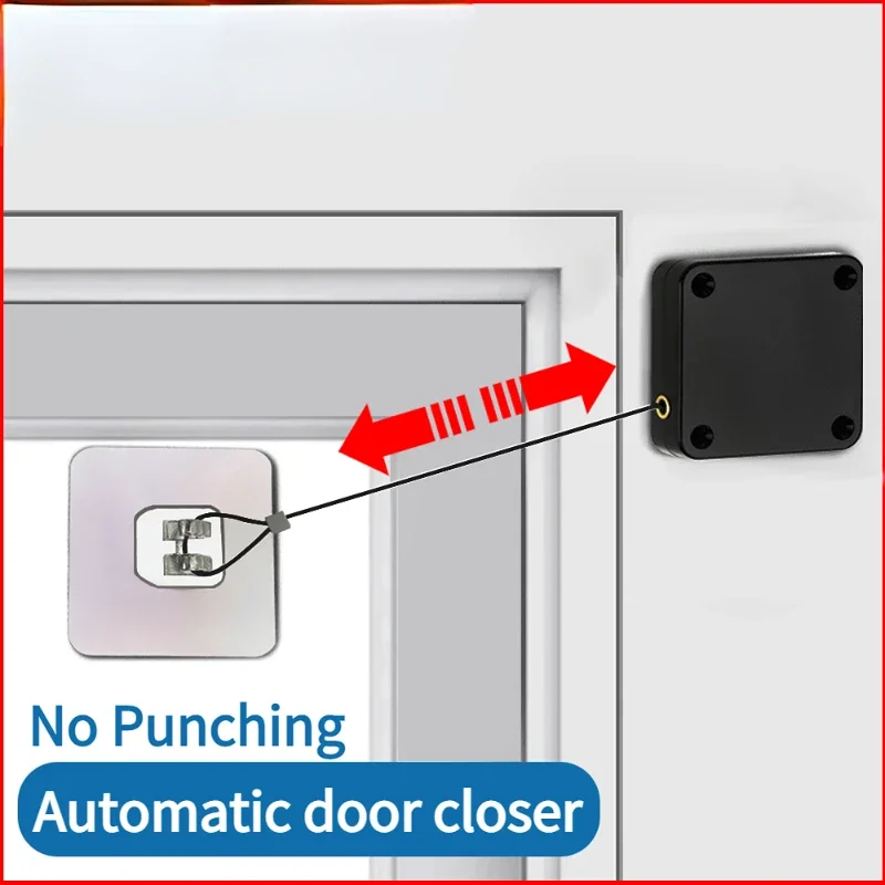 Punch-free Automatic Door Closer Closing Sliding Latch No Punching Automatic Door Lock Sliding Doors Stickers Home Closers 1000g door closer