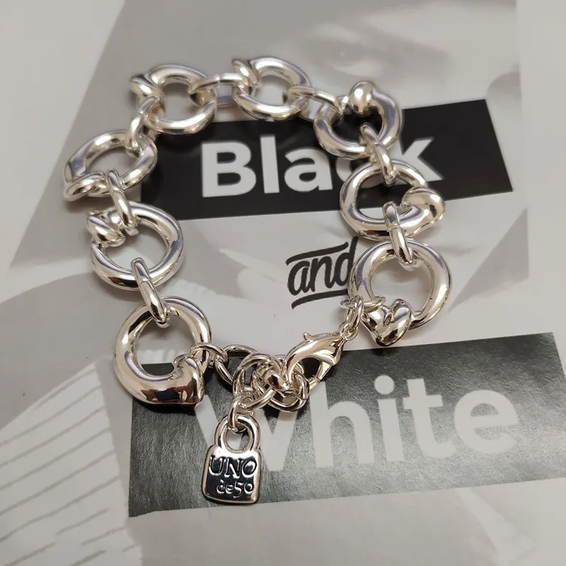 Hot Sale European and American Original Fashion Electroplating 925 Silver Big O-shaped Bracelet Personality Holiday Jewelry Gift