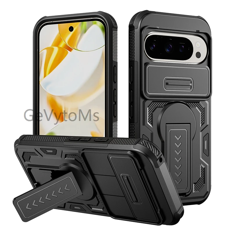 Rugged Military-Grade Shockproof Case with Stand and Camera Protection