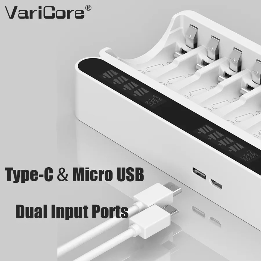 12 슬롯 충전식 배터리 충전기 VC12 1.2V USB 출력 Ni-MH AA AAA 니켈 수소 배터리용 새 제품 오리지널