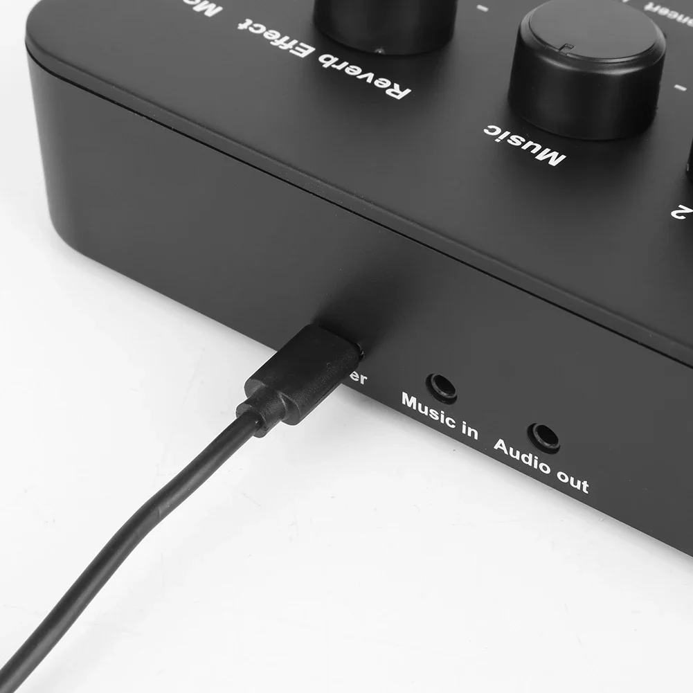 Portable Karaoke Microphone Mixer AUX IN/OUT Bluetooth Connection with 2Mic Inputs Digital Audio for Karaoke Smart TV PC Speaker