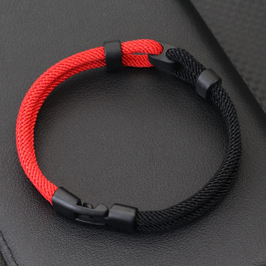 Men Fashion Contrast Color Rope Bracelet Durable Milan Thread Wristband