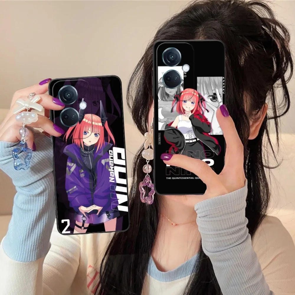 Nakano Nino Mobile Cell Phone Case For Oppo Find X5 X3 X2 A93 Reno 8 7 Pro A74 A72 A53 Black Soft Phone Cover Funda