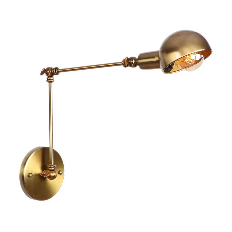Industrial Adjustable Swing Arm Wall Lamp Reading Bedside Vintage Led Wall Lights Retro Extendable Fexible White Brass Lustre 5