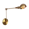 Industrial Adjustable Swing Arm Wall Lamp Reading Bedside Vintage Led Wall Lights Retro Extendable Fexible White Brass Lustre 5