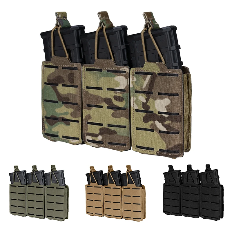 

IDOGEAR Hunting Molle Tactical LSR 5.56 Triple Magazine Pouch Molle Pouch Laser Cut Military Caza Airsoft Accessories Ammo Pouch
