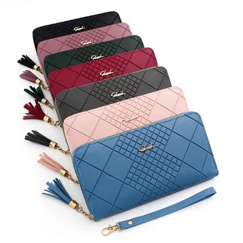 Zipper Money Coin Purse Women Card Holder Long PU Leather Clutch Wallet Large Capacity Lady Wristlet Phone HandBags Money Pocket 1