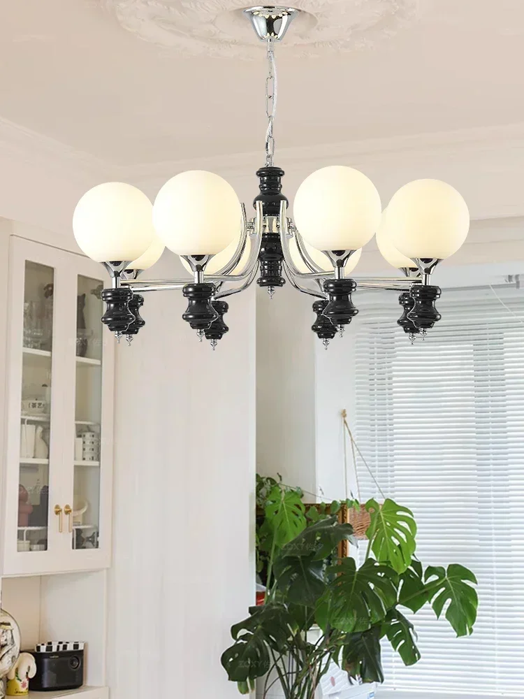 

Retro French Living Room Chandelier Bauhaus Magic Bean Bedroom Main Lamp High-Grade Sense Mid-Ancient Silent Wind