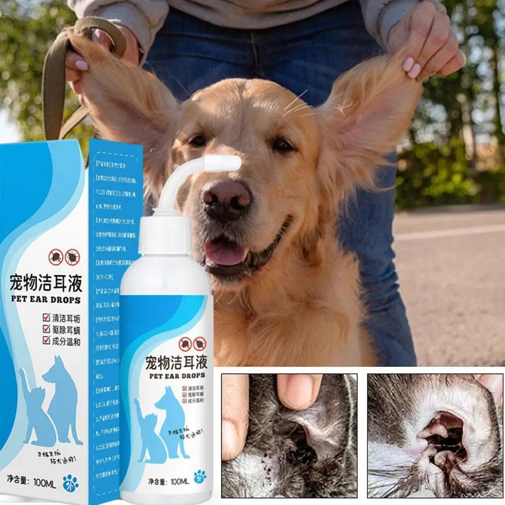 Ear Cleaner Pet Ear Drops For Infections Control Yeast Mites Mites And Wax Itching AC112