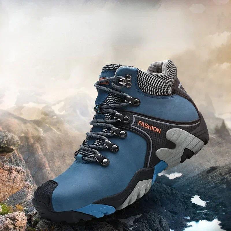 Winter Men Snow Boots Fashionable Outdoor Mountaineering Anti Slip Insulation Plush Waterproof Casual Sports Cotton Shoes Travel