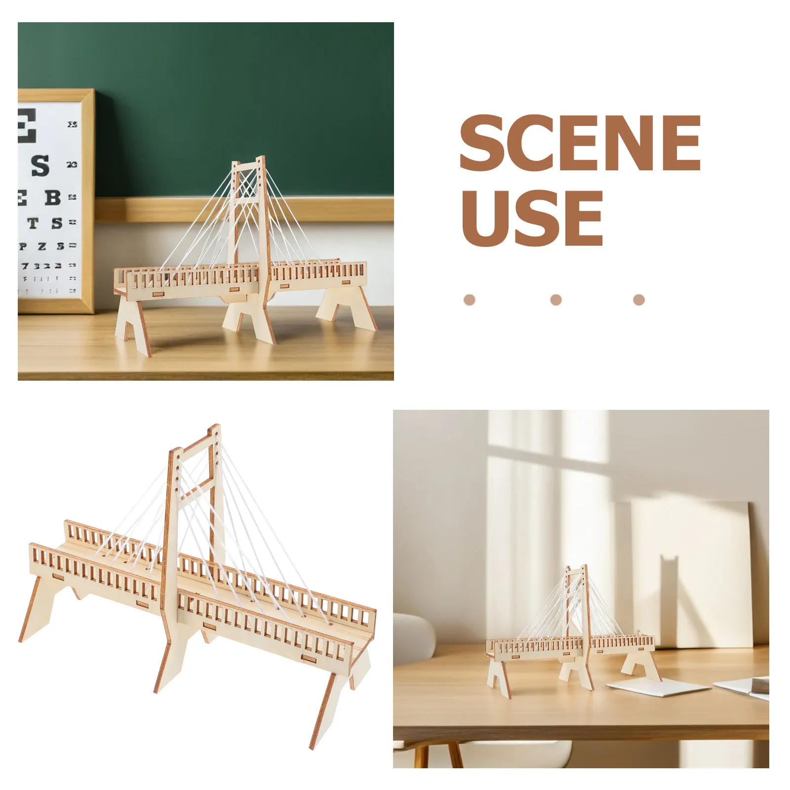 DIY 목재 케이블교 STEM 조립 키트 물리학 구조 과학 실험 교육용 공학 교육 모델