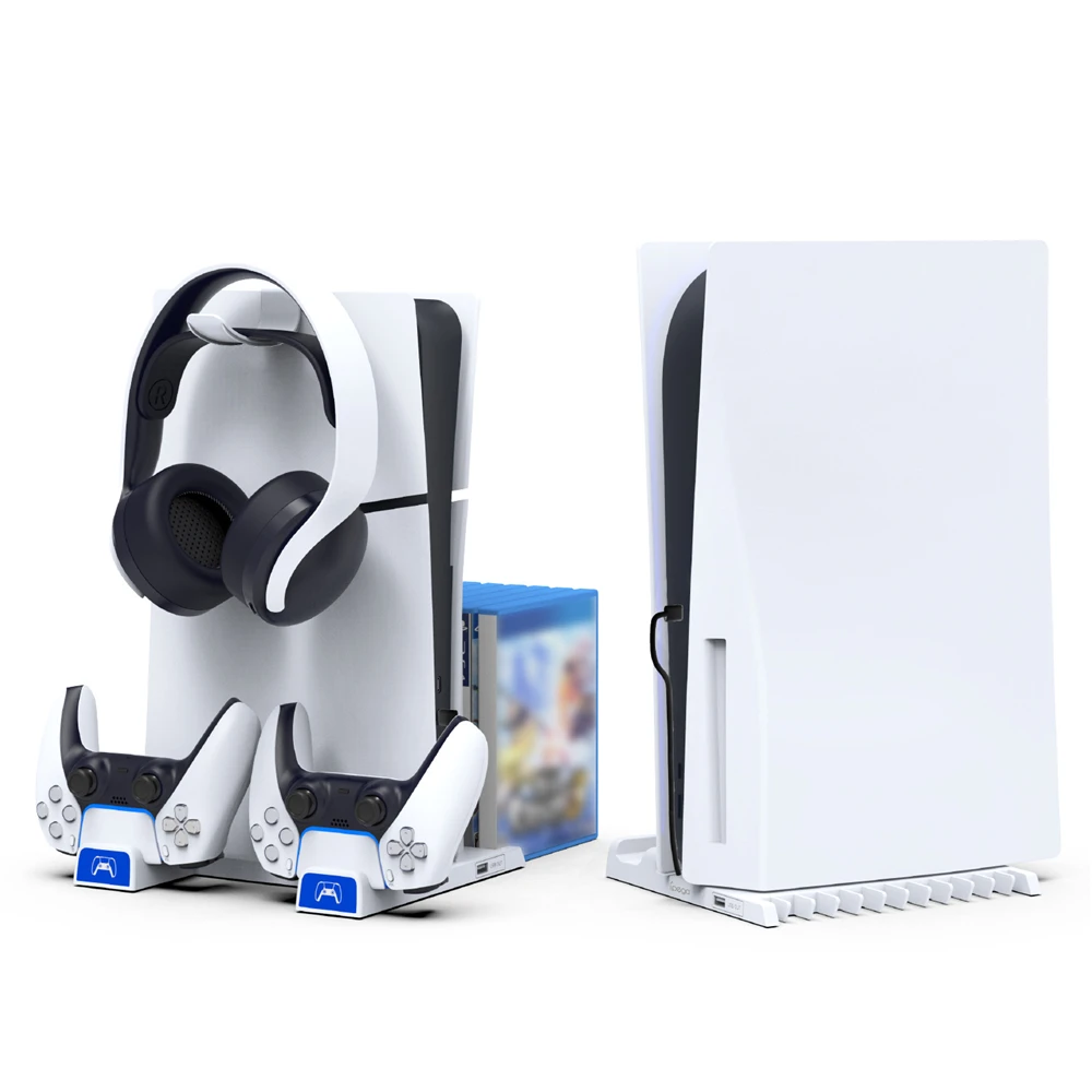 

Для PS5 Slim узкая многофункциональная фотовспышка для игрового контроллера PlayStation 5 зарядка и стойка для хранения дисков