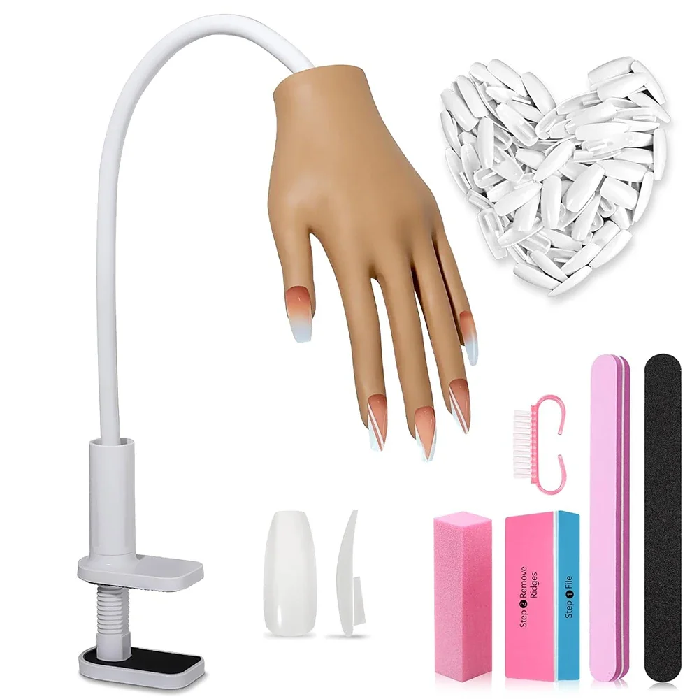 

Practice Hand for Nails Silicone Nail Art Practice Equipment False Hand Soft Training Display Model Hands Prosthetic Hands Kit