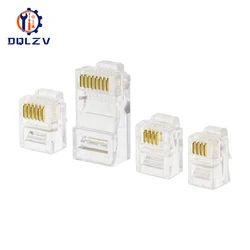 Gold Plated RJ11 Modular Telephone Cable Connectors - Crystal Plugs for Enhanced Network Performance (6P6C)