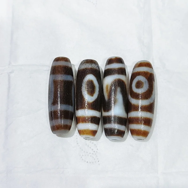 

Xizang Totem Agate Dzi Horseshoe Weathering World 2 Eyes Tiger Teeth Celestial Bead Necklace Pendant DIY Accessories