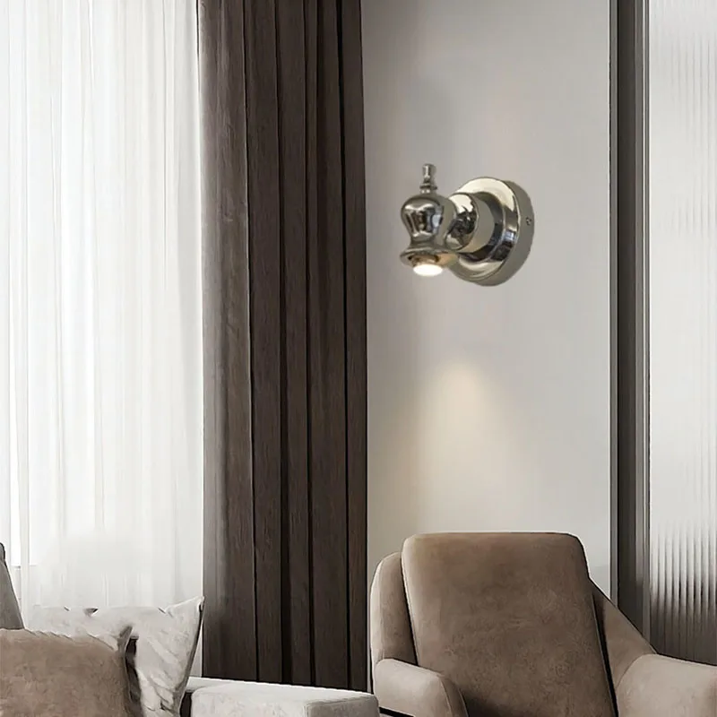 Small Chorme Wall Light 3000K Atmosphere Sconce Art Deco For Bedroom Bedside Stairs Parlor Hotel