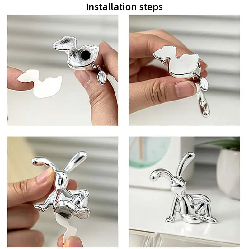 Car Interior Decoration Cartoon Rabbit Center Console Decor Personality Room Dining Table Desk Home Office Miniature Figurines