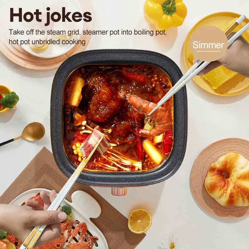 Steamer Electric Steam Pot Cooking Steaming Home 2-layer Transparent Food Dumplings Household Pan Warmer Multicooker 110V/220V 3