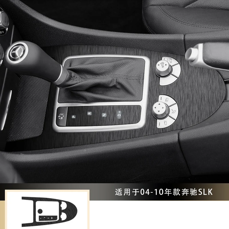 For Benz Mercedes SLK 2004-2010 Carbon Fiber AT Automatic Gear Car Interior Sticker Central Control Multimedia Gear Air Panel