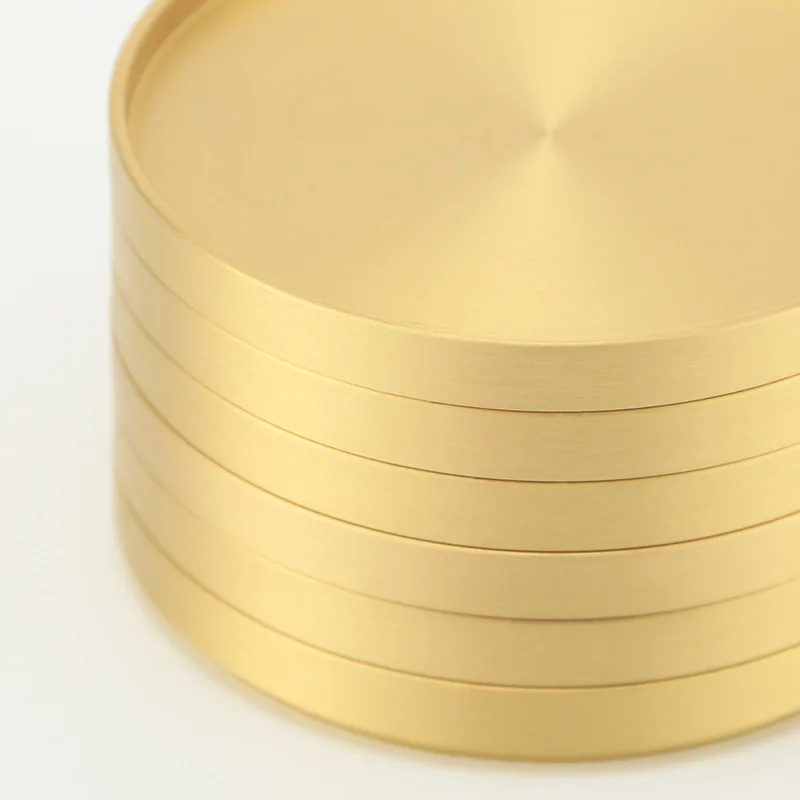 Pure Copper  Holder 1/5PCS Coaster Household Kungfu Tea Set  Brass Heat Insulation  Mat  Ceremony Accessories Home Decor 2