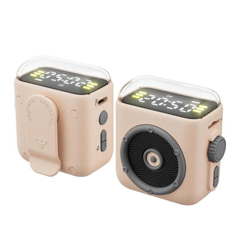 Bluetooth Retro LED Mini Speaker with Magnetic Back Clip - Portable Outdoor & Desktop Cartoon Music Gift