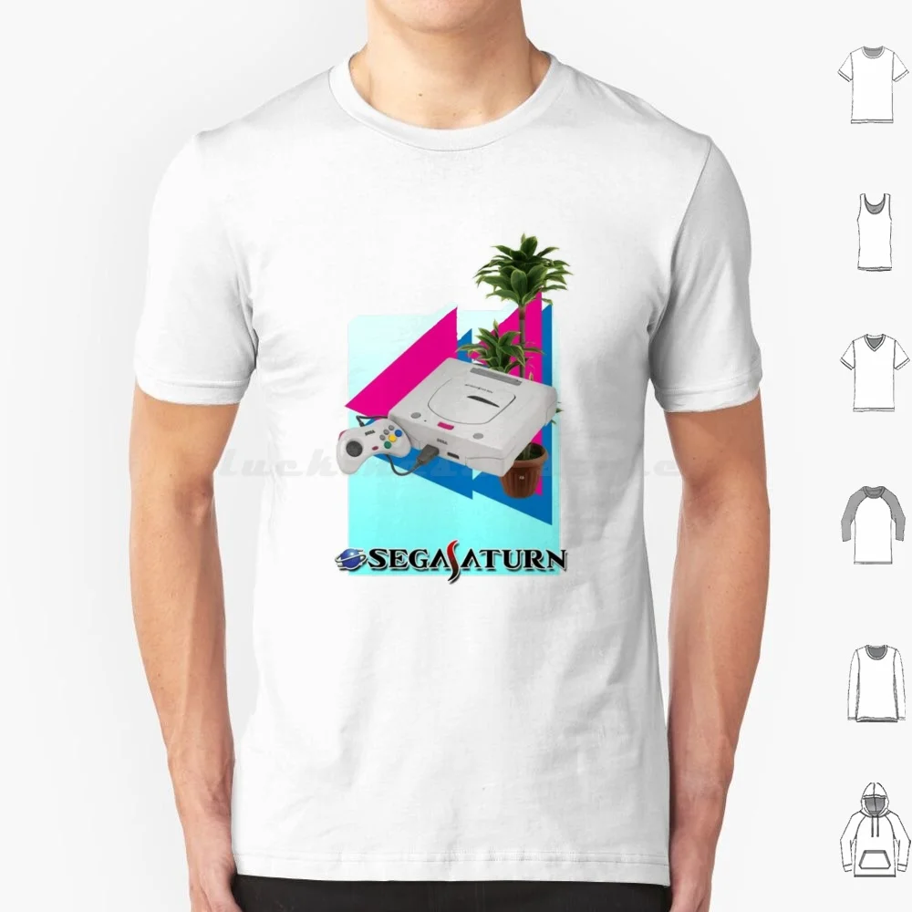 S E G A T Shirt 6Xl Cotton Cool Tee Saturn Retro Estetica Vaporwave Wave Saturn V A P O R W A V E Videogioco Vaporwave Video