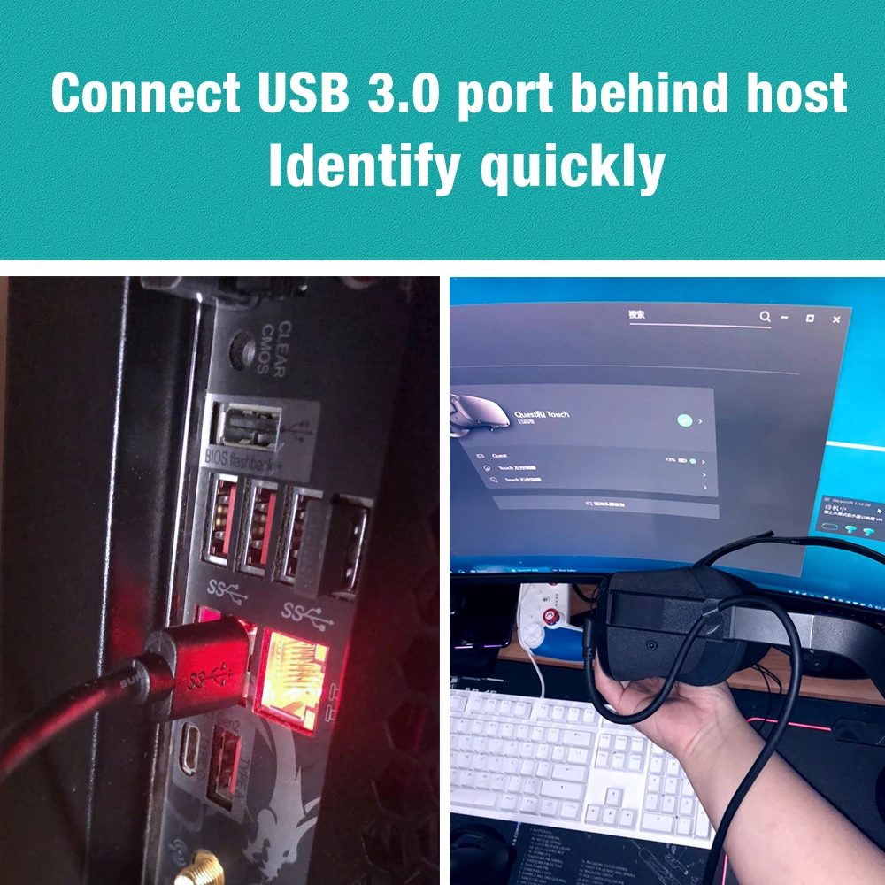 Meta Quest Pro Quest3 ũ ̺ USB 3.2 Gen1 ̺   Oculus ׼   VR  C 3M 5M ڵ