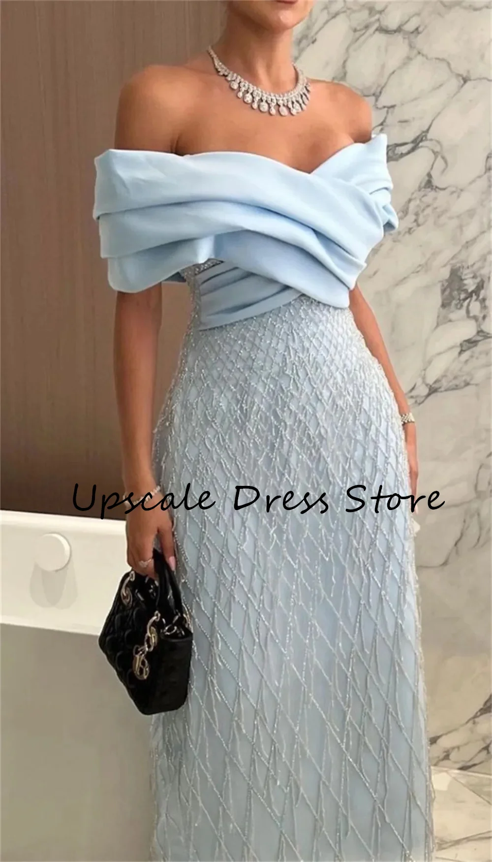 

Luxury V-neck Neckline Satin Pleats Mermaid Evening Dresses For Women Off Shoulder Front Slit Custom Color dresses فساتين طويلة