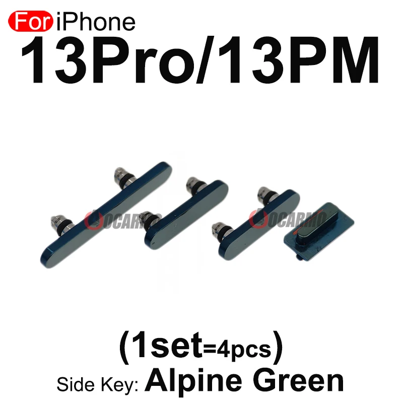 Aocarmo Side Key Power On Off Volume Mute Buttons Replacement Parts For Apple iPhone 13Pro 13 PRO Max Graphite Alpine Green Blue