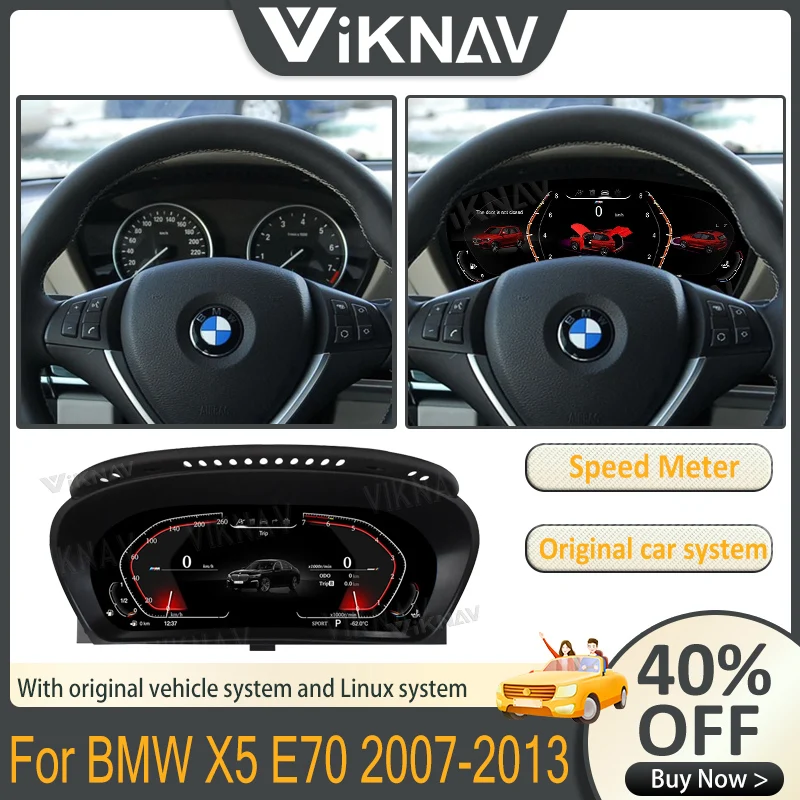

Instrument Cluster For BMW X5 E70 2007-2013 Vertical Screen Digital Cluster CockPit LCD Speedometer Instrument Display Head Unit