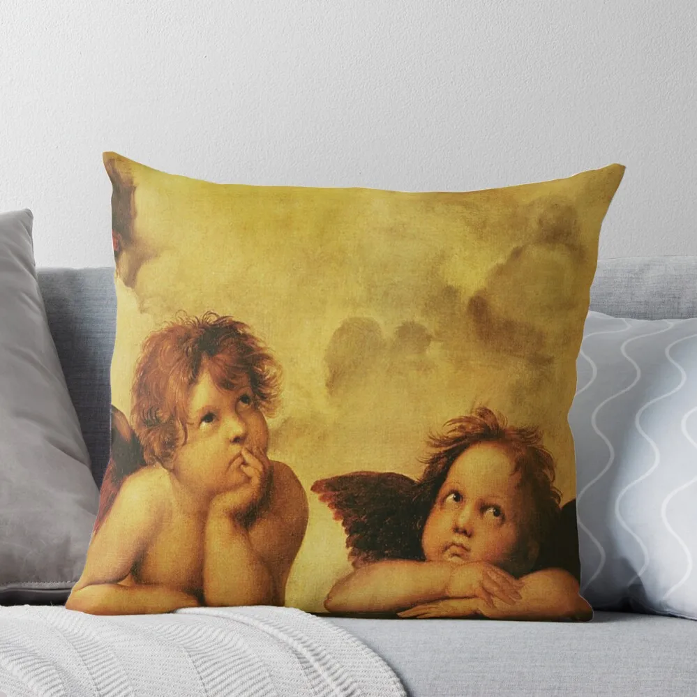 

Angels Cherubs Raphael - Santi Sistine Madonna Sweet Throw Pillow Decorative pillow case Cushion Cover Luxury