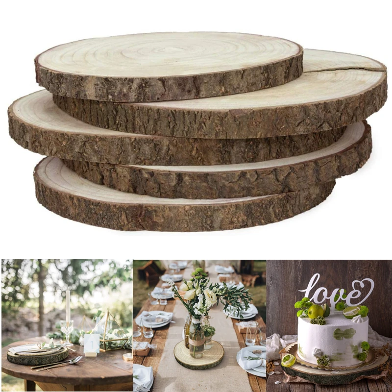 Set of 12-13 Inch Wood Slices for Wedding Centerpieces Large Wood