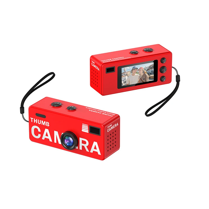 Retro Mini Thumb Keychain Camera - 1080P HD Camcorder with Audio Recording & Memory Card Support