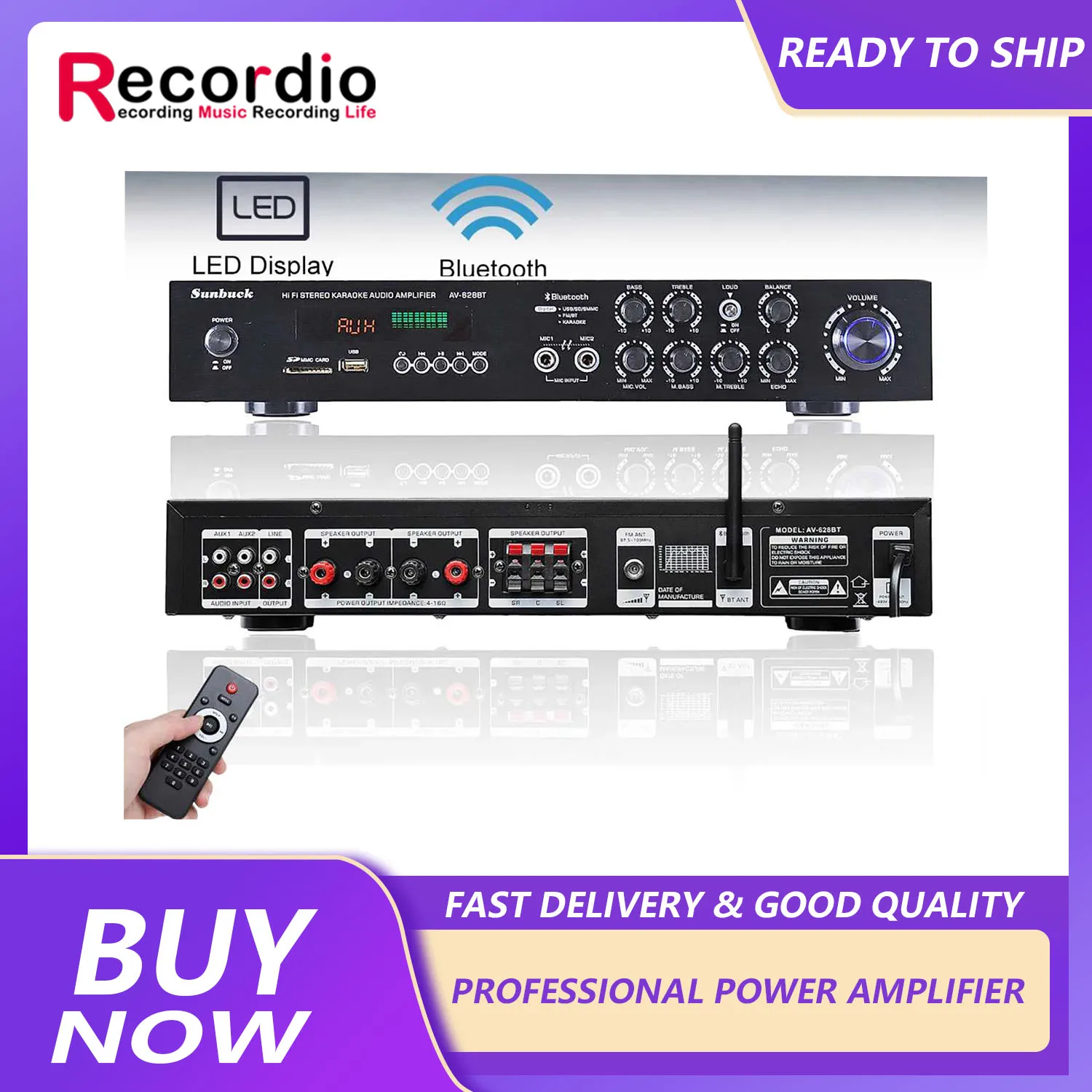 

GAP-628BT 110V/220V 2000W Power Amplifier Audio Subwoofers HIFI Stereo BT Surround Sound Digital Powerful Home Karaoke Cinema